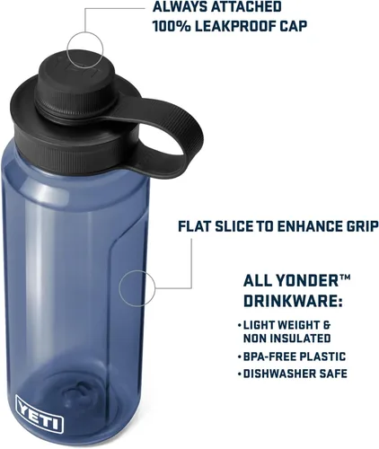 Vista 2 de YETI Botella de agua Yonder con tapa de amarre Yonder, ligera, a prueba de fugas y sin BPA