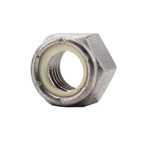 Vista 13 de 10 tuercas de bloqueo 1/2-13 de acero inoxidable 304 / 18-8, tuerca autoblocante insertada de nailon, tono plateado