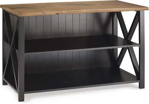 Vista 10 de Walker Edison - Estantería de madera de 2 niveles, librero, gabinete para el hogar, oficina.