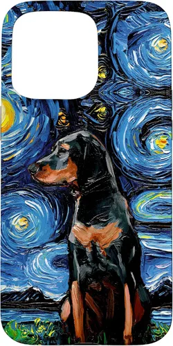 Vista 31 de Black and Tan Coonhound Starry Night Art – Dog Lover Gift Case for iPhone 17