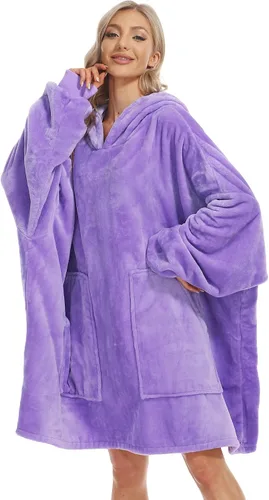 Vista 8 de Kipswiza Blanket Hoodie - Wearable Blankets Oversized Cozy Flannel Sweatshirt Blanket as Gifts for Adult Women Men