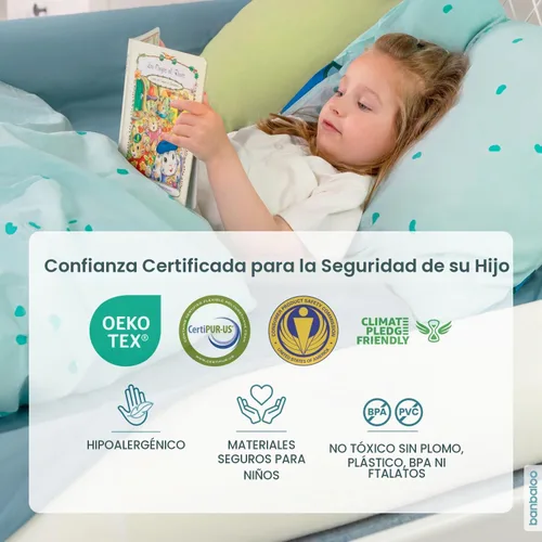 Vista 6 de BANBALOO Paquete de 2 parachoques de cama para niños pequeños de 53 pulgadas Rieles de espuma para camas Queen, King, Twin, Full Size Barrera