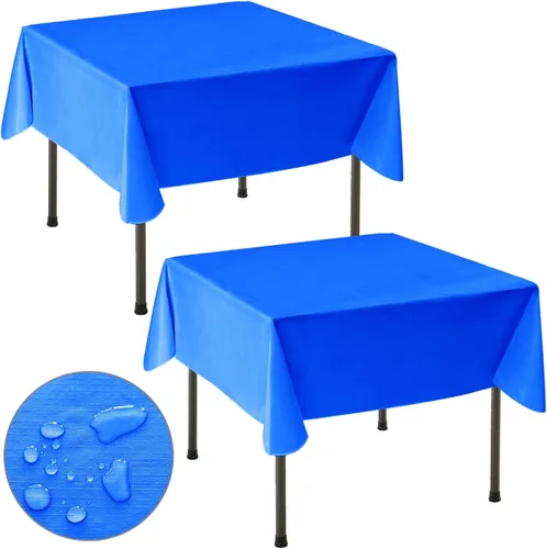 Vista 36 de Nasitos Paquete de 2 Manteles de Vinilo Cuadrado 54x54 Pulgadas - Beige, Manteles de Mesa de Cartón Impermeables y Resistente al Aceite, Manteles