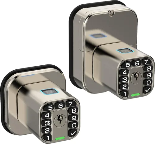 Vista 11 de IU53 Cerradura de puerta con huellas dactilares y teclado de doble cara, biométrica para todo clima, completamente impermeable con códigos de doble