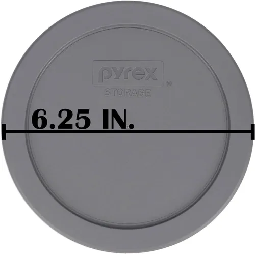 Vista 6 de Pyrex 7201-PC 4-Cup Puddle Grey Tapa de almacenamiento de alimentos - Hecho en Estados Unidos Plástico sin BPA, forma redonda, cubierta