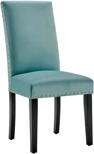 Vista 11 de Modway Parcel Performance - Juego de 2 sillas auxiliares de terciopelo para comedor, color azul marino