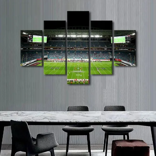 Vista 52 de TUMOVO Allegiant Stadium Arte de Lienzo para Pared de Sala de Estar Equipo de Fútbol Americano Pintura Moderna Nevada Las Vegas Cuadro Deportivo