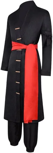 Vista 2 de Disfraz de cosplay de Roronoas para hombre, bata tipo kimono de anime, uniforme de Halloween con aretes