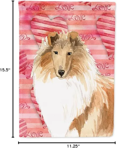 Vista 7 de Caroline's Treasures CK1756GF Bandera de jardín Love a Rough Collie para buzón, bandera decorativa para patio exterior, obras de arte de patio