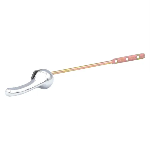 Vista 2 de Kit universal de repuesto para mango de inodoro con mango de acabado cromado pulido, piezas de palanca de tanque frontal, tuerca de plástico y brazo