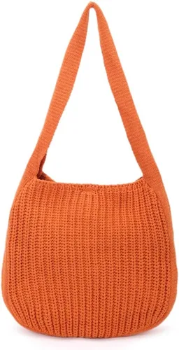 Vista 12 de ENBEI Bolsa Tote de Ganchillo para Mujeres, Bolsa de Hombro Tejida, Bolsa Estética, Linda Bolsa Tote Ecológica para Viajes, Uso Diario, Empaquetado