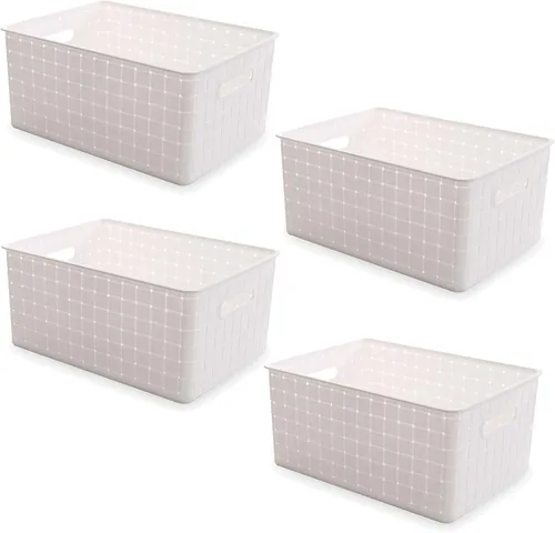 Vista 8 de BINO Cestas de almacenamiento de plástico pequeñas - gris LA COLECCIÓN ESTABLE Almacenamiento de uso múltiple Organizador rectangular