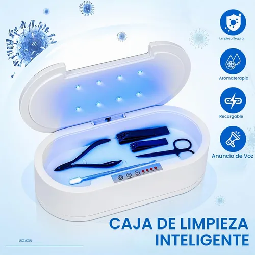 Vista 2 de Caja de limpieza de uñas, con carga USB portátil de luz azul