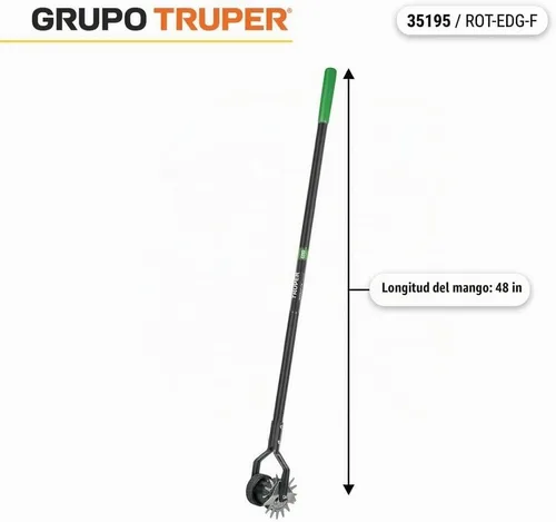 Vista 2 de Herramientas forjadas, de la marca Truper Tru Pro, (Dual Wheel Rotary Lawn Edger), 48, Ceniza (Ash Wood)