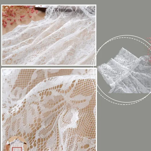 Vista 5 de Cuello alto floral de encaje cuello alto falso cuello manga jersey ropa interior cuello