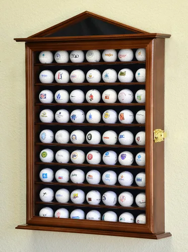 Vista 9 de sfDisplay,LLC. 63 Golf Ball Designer Display Case Cabinet Wall Rack Holder w/98% UV Protection Lockable Acabado negro