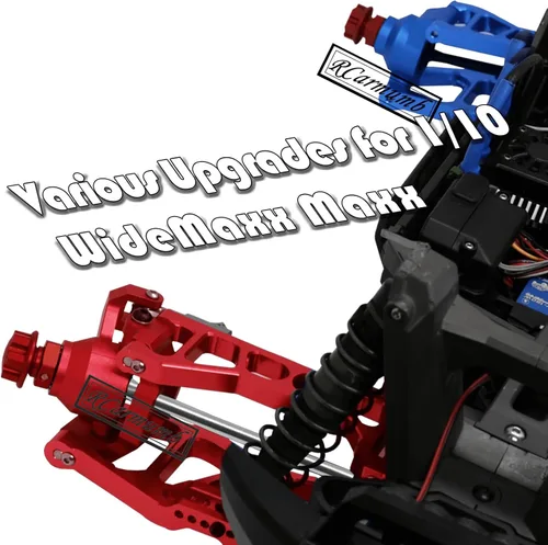 Vista 5 de RC Upgrades Part Steering Bellcranks para 1/10 WideMaxx Maxx, servo Saver de aluminio Draglink Hops Up Set para RC Modelo #89086-4, #89076-4, Azul