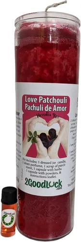 Vista 2 de Kit de velas vestidas de pachulí - Veladora Preparada Pachuli