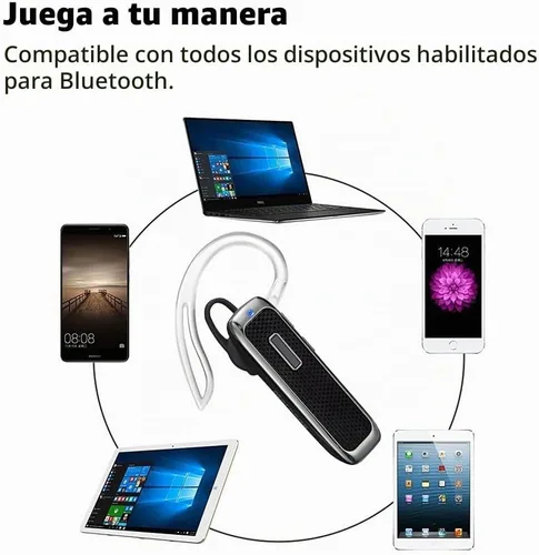 Vista 6 de Auricular Bluetooth, manos libres, auricular Bluetooth inalámbrico con 18 horas de reproducción y micrófono con cancelación de ruido para iPhone
