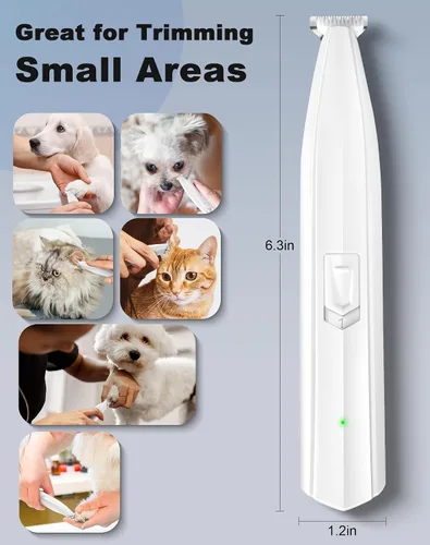 Vista 12 de Cortadora de patas de perro para aseo, cortadora de perros recargable inalámbrica con hoja ensanchada, afeitadora eléctrica de precisión de bajo