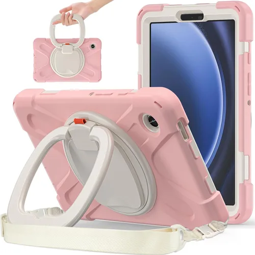 Vista 18 de 360 Rotation Case for Galaxy Tab ActivePro/Tab Active4 Pro/Active 5 Pro 10.1" Sturdy Cover Rotate Ring Stand Shoulder Carrying Strap Hand Strap