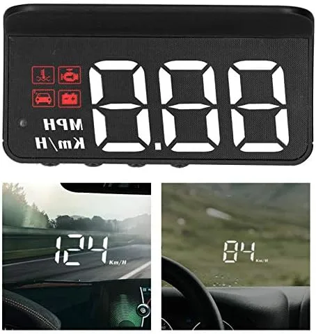 Vista 3 de Coche, HUD Proyector Multifunción Medidor de Alarma de Alarma de Fatiga Conducción Recordatorio