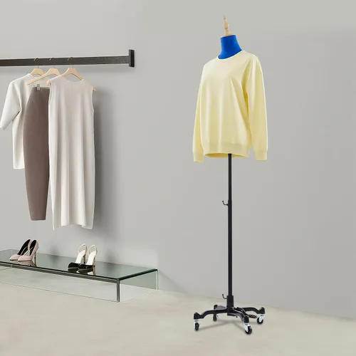 Vista 6 de Vestido femenino con forma de maniquí, altura ajustable de 51 a 75 pulgadas, soporte para el cuerpo, forma de vestido de costura para mujer con base