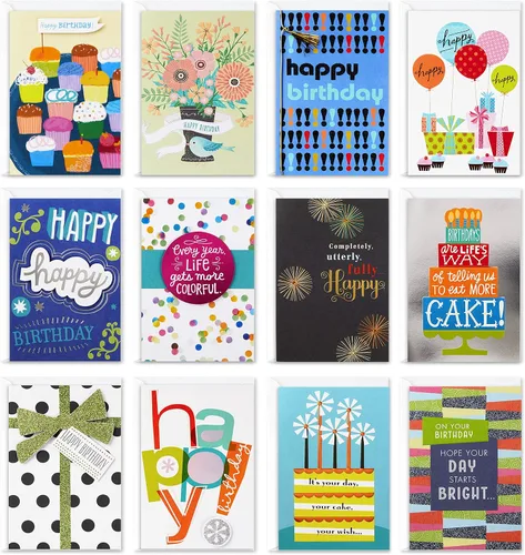 Vista 5 de Hallmark Juego de tarjetas de felicitación surtidas hechas a mano para todas las ocasiones (paquete de 24) para felicitaciones de cumpleaños
