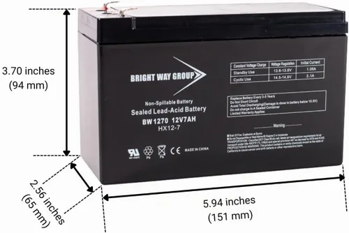 Vista 4 de Long Way LW-6FM6 - Batería compatible con SLA, 12V 7Ah F1 BW1270-F1