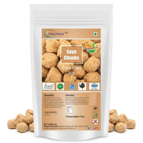 Vista 9 de Neotea Trozos de Soja Wadi Pequeño Soja Alta Proteína y Pura Vegetariana Soja Wadi 17.64 oz