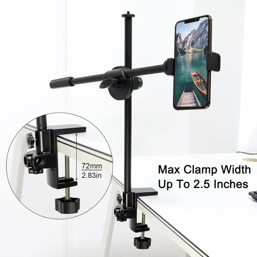 Vista 3 de RTNLIT Abrazadera de Lámpara de Escritorio, Abrazadera de Montaje de Mesa de Metal de 4 Agujeros de 1/2 Pulgadas, Abrazadera C Universal para Luz
