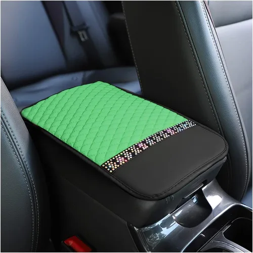 Vista 17 de Funda de Cuero Brillante para Consola Central de Automóvil, Protector de Consola Central de Automóvil con Diamantes de Imitación de Cristal