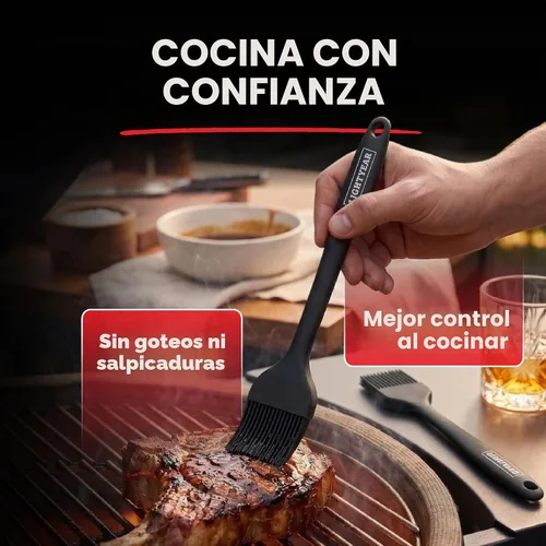 Vista 3 de Lightyear Cepillo de silicona para cocinar - Juego de brochas de pastelería Negro