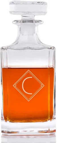 Vista 5 de Art Deco grabado personalizado Classic decantador, A