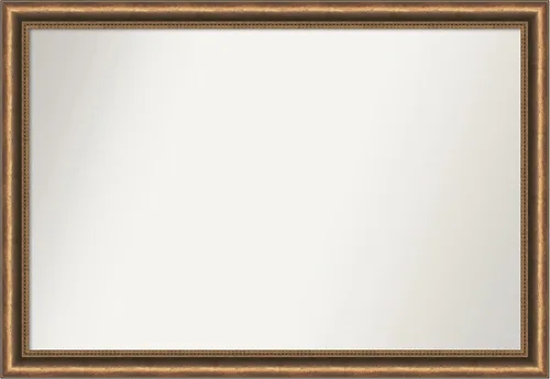 Vista 60 de Amanti Art Espejo de baño de bronce para sobre fregadero, 24 x 24 pulgadas, espejo de tocador cuadrado estrecho de bronce Manhattan, marco de madera