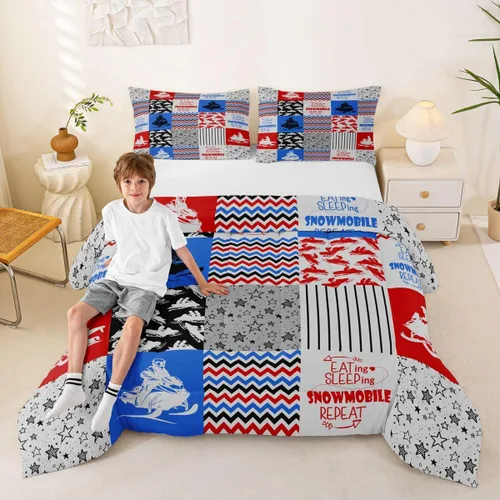 Vista 9 de Erosebridal Softball Comforter Set Patchwork Buffalo Plaid Twin Bedding Sets for Girls Kids Teens Child Galaxy Stars Ball Game Baseball Comforter