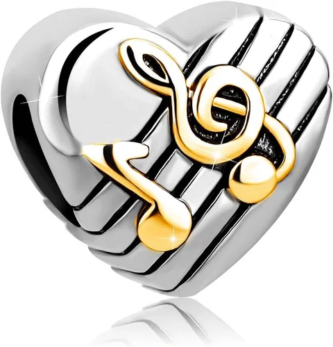Vista 2 de Chili Jewelry Abalorio de nota musical en tono dorado compatible con pulseras Pandora