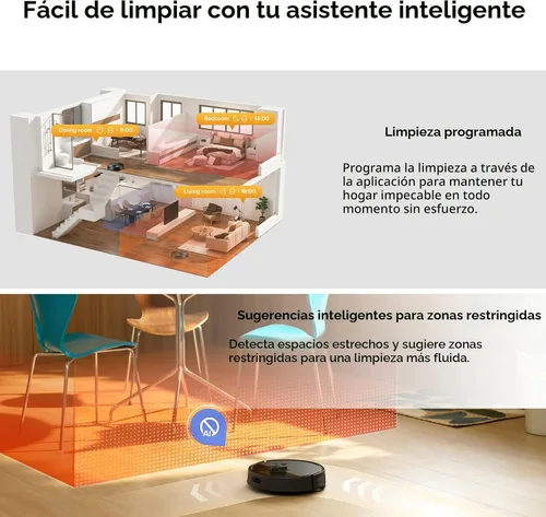 Vista 8 de roborock Q7 M5+ Robot de aspiradora y fregona, actualización de Q5 Max+, hasta 7-9 semanas de autovaciado, succión de 10000 Pa, sistema dual
