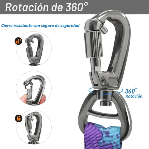 Vista 8 de Hotsky Correa táctica para perro resistente para perros medianos y grandes que tiran, 4-6 pies, resistente correa elástica para perro que absorbe