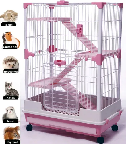 Vista 13 de Jaula de lujo de 2 niveles para conejos, conejillos de indias, para cachorros y gatitos Negro