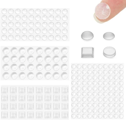 Vista 8 de LOMIMOS 200 piezas de parachoques para puerta de gabinete, suave autoadhesivo, transparente, amortiguador de sonido, almohadilla protectora de goma
