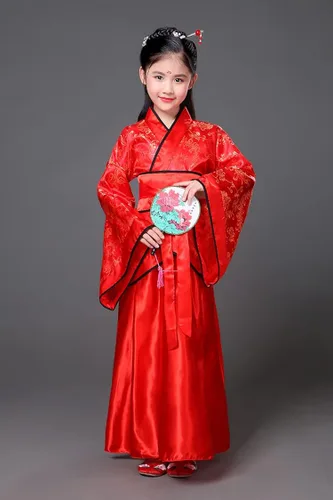 Vista 8 de Traje tradicional chino de Hanfu para niñas, vestido de fiesta antiguo, disfraz de cosplay