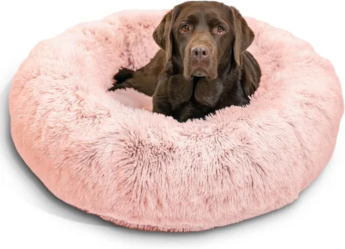Vista 75 de Best Friends by Sheri - The Original Calming Donut - Cama calmante en forma de dona para perros y gatos - Pelo largo, azul bebé, M, 30 x 30 pulgadas