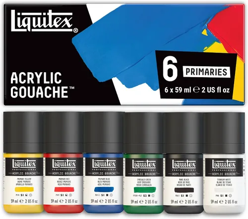 Vista 5 de Liquitex Pintura acrílica profesional de gouache, 6 x 2.0 fl oz (2 oz), juego de fluorescentes