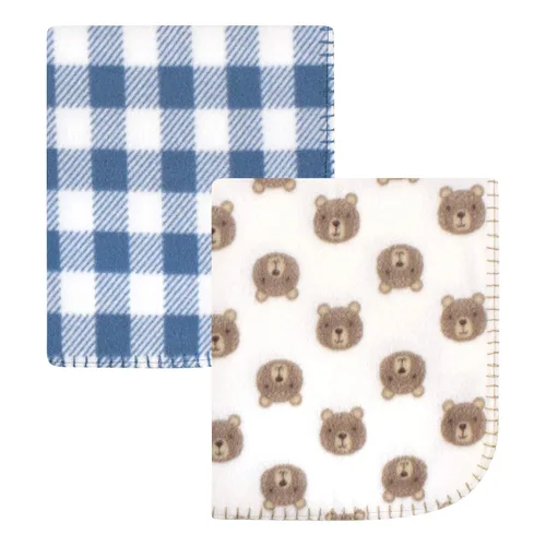Vista 9 de Hudson Baby Manta unisex de forro polar para bebé, ballenas azules, talla única
