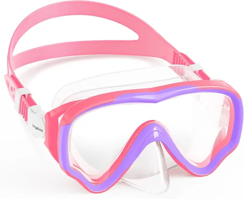 Vista 10 de VegoVia Gafas de natación para niños con cubierta para la nariz, antiempañamiento de visión amplia, máscara de natación transparente para niños