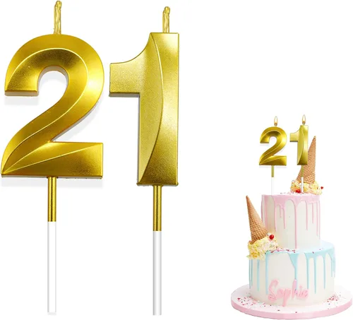 Vista 15 de Velas de cumpleaños para pasteles, velas de cumpleaños número 1 doradas, velas de números de feliz cumpleaños, velas de números para decoración