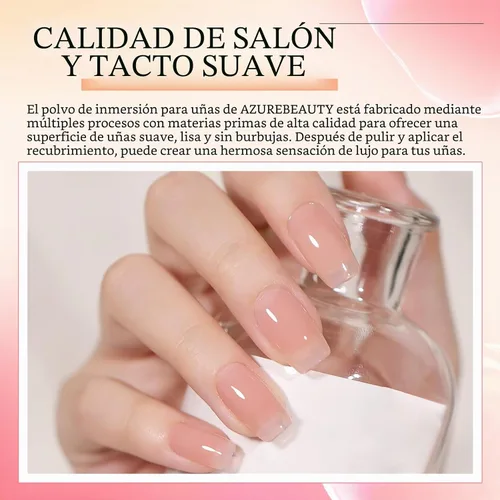 Vista 7 de AZUREBEAUTY - Juego de 6 polvos de inmersión translúcidos color rosa nude transparente Rosado jalea
