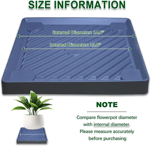 Vista 2 de 14.5” Organizador para Plantas con Ruedas, Soporte Cuadrado Rodante con Bandeja para Plantas con Ruedas Ocultas, Bandeja para Plantas