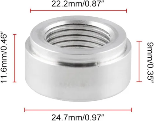 Vista 5 de 3/8 NPT Soldadura femenina en Bung aluminio Bung Pipe Thread Pipe Adaptador de montaje soldable Accesorios de coche, uso con combustible, aceite